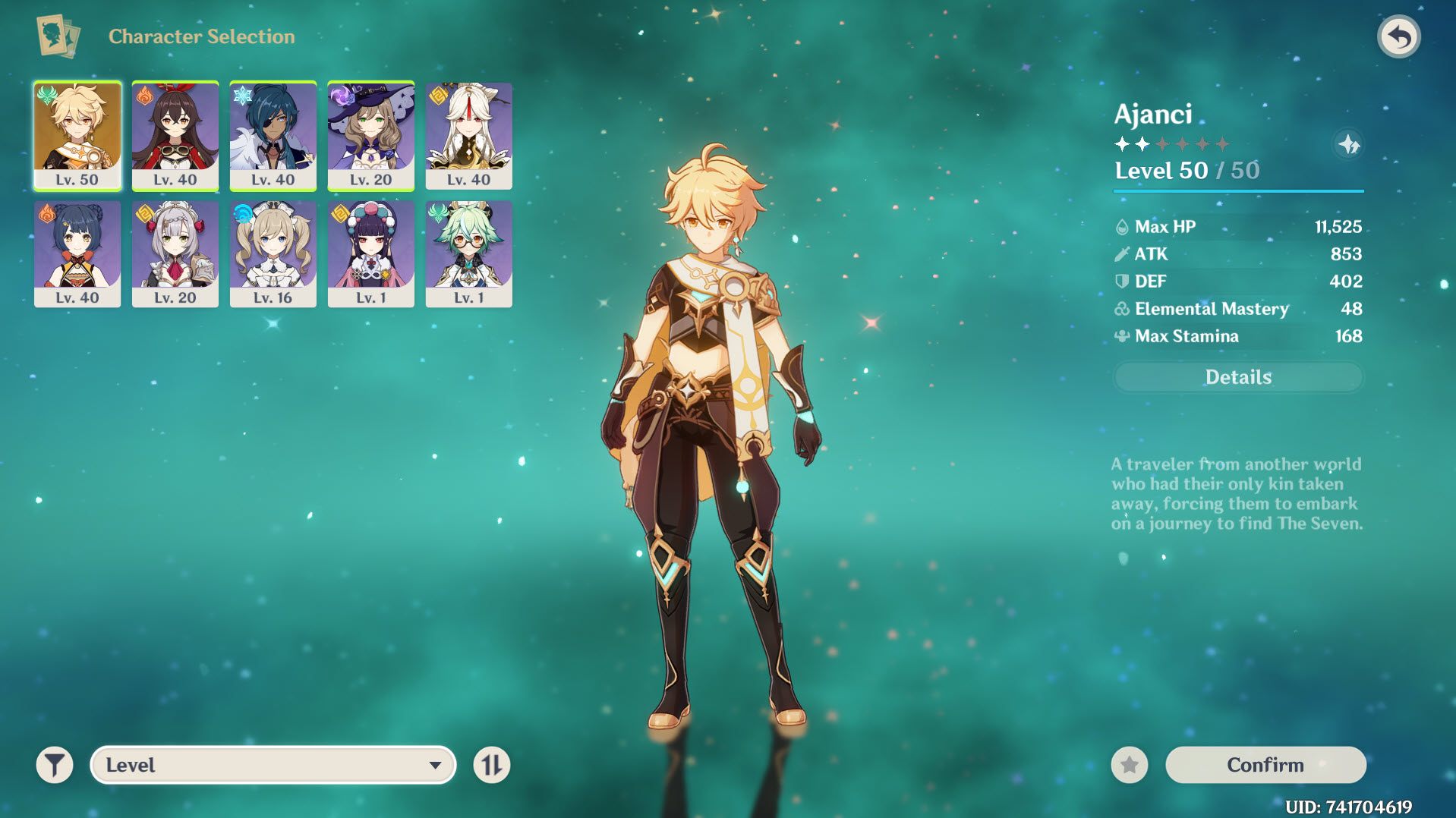 Character Selection on Genshin Impact