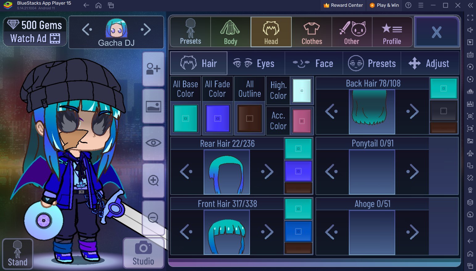 The Hooded Bunny Hair in Gacha Club