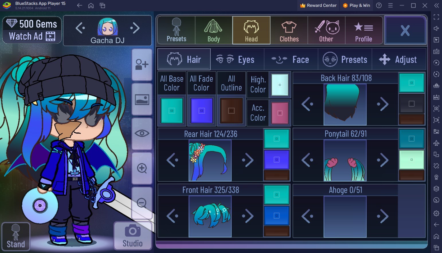 Studious School Girl Hairstyle in Gacha Club