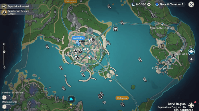 Region-specific Maps in Genshin Impact