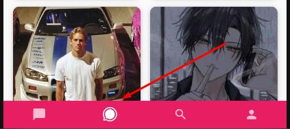 Click on the circle chat icon