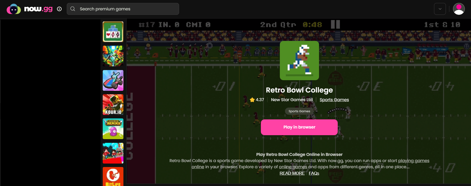 Retro Bowl College Online