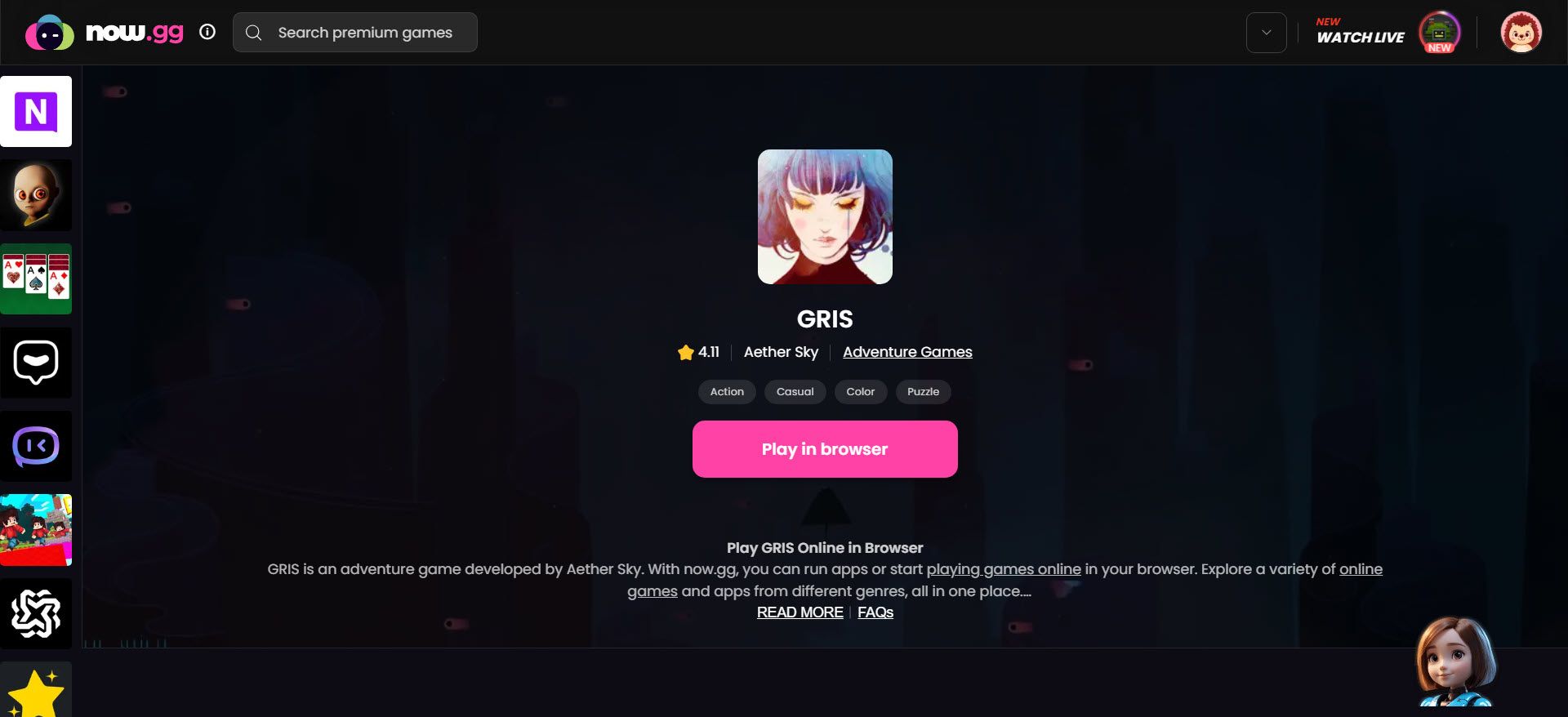 Play GRIS Online for Free