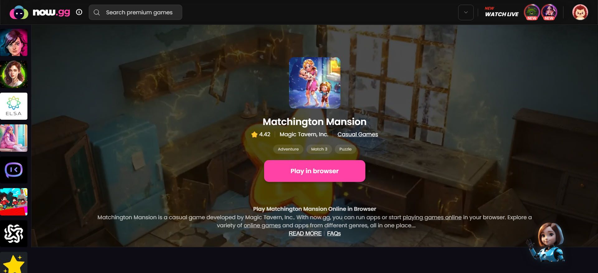 Play Matchington Mansion on now.gg